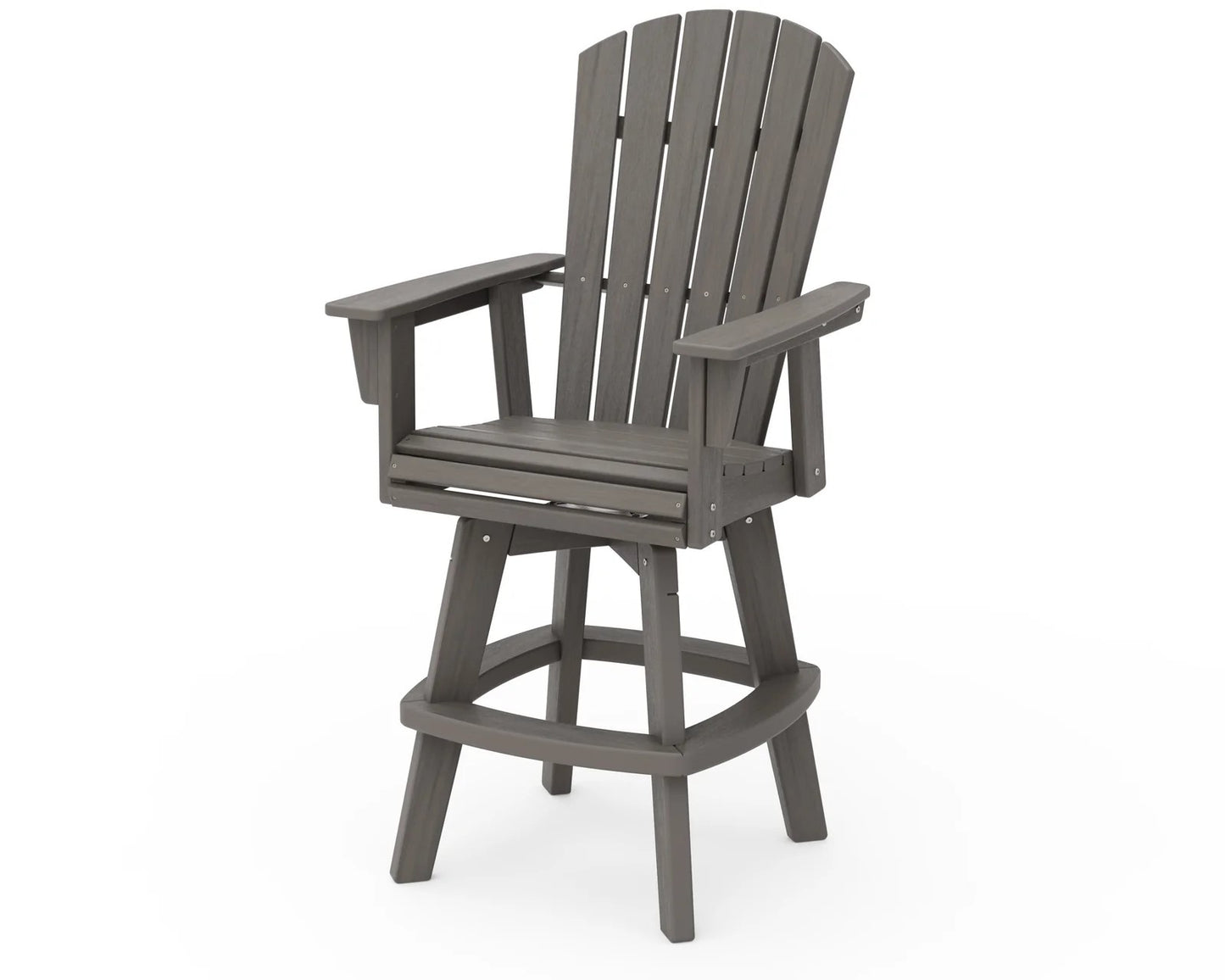 Polywood - Nautical Curveback Adirondack Swivel Bar Chair - FREE SHIPPING