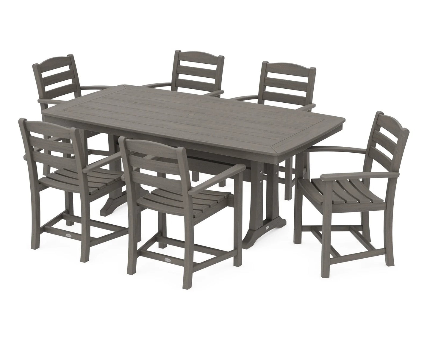 Polywood - La Casa Café 7-Piece Arm Chair Dining Set with Trestle Legs - FREE SHIPPING