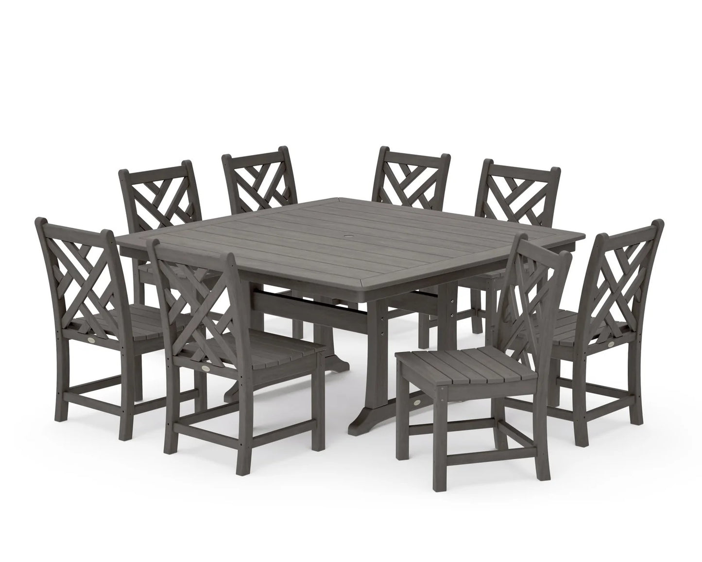 Polywood - Chippendale 9-Piece Nautical Trestle Dining Set - FREE SHIPPING
