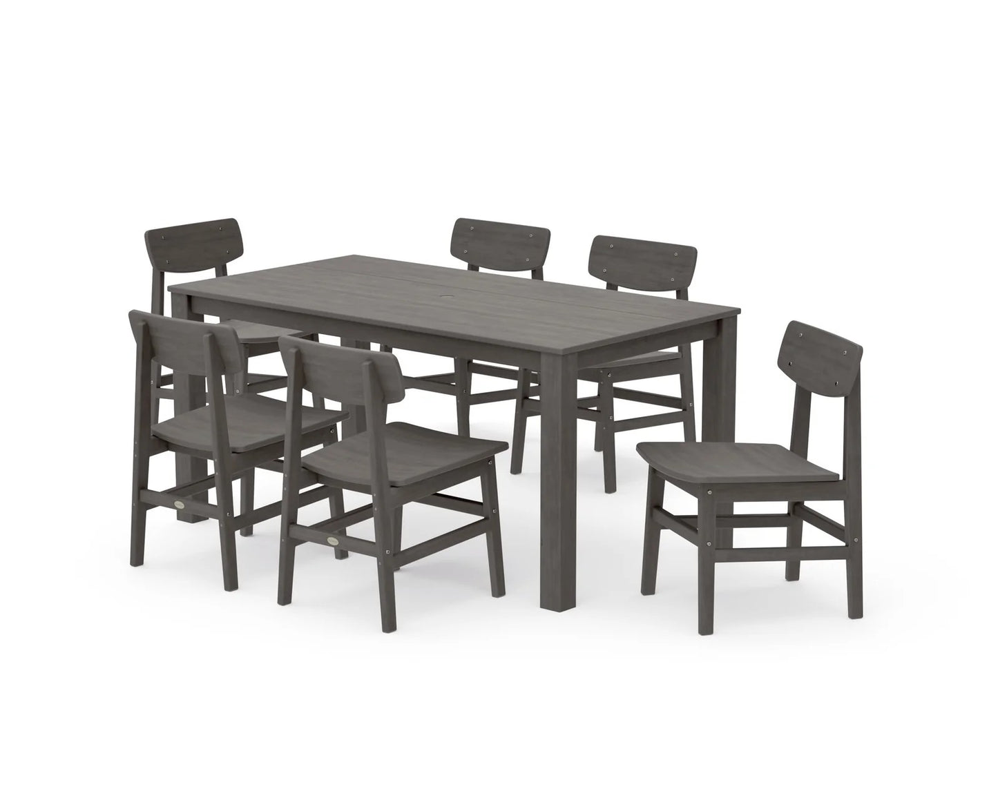 Polywood - Modern Studio Urban Chair 7-Piece Parsons Table Dining Set - FREE SHIPPING