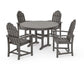 Polywood - Classic Adirondack 5-Piece Round Farmhouse Dining Set - FREE SHIPPING