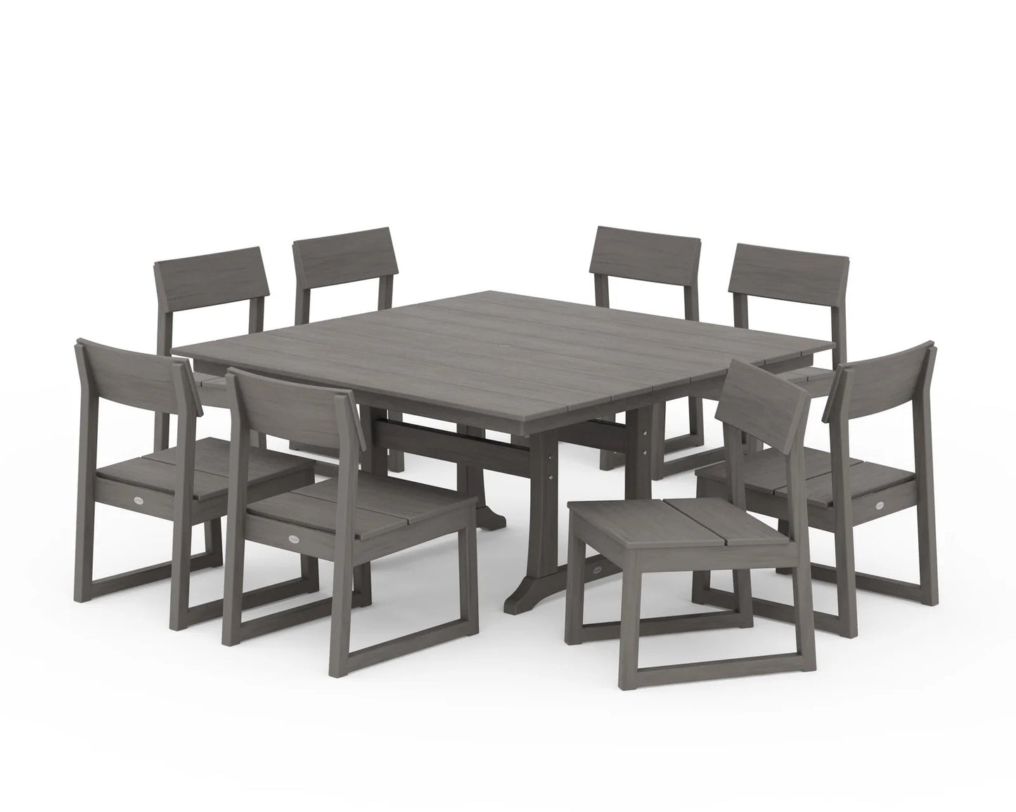 Polywood - EDGE 9-Piece Farmhouse Trestle Dining Set - FREE SHIPPING