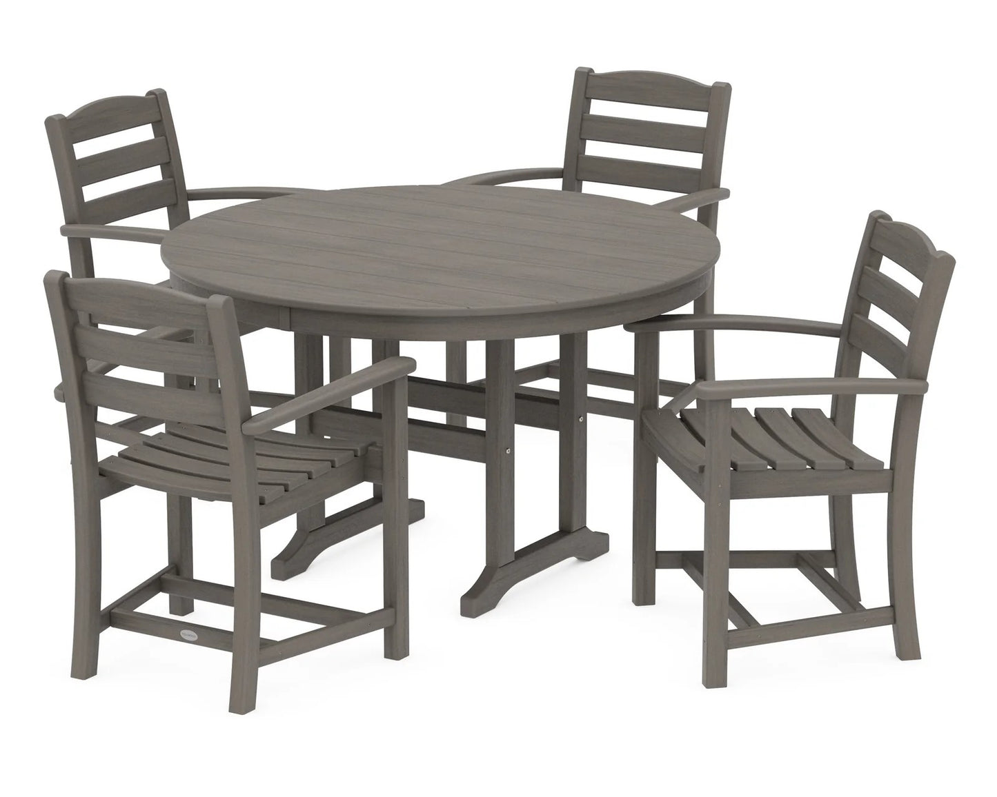 Polywood - La Casa Café 5-Piece Round Farmhouse Dining Set - FREE SHIPPING