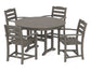 Polywood - La Casa Café 5-Piece Round Farmhouse Dining Set - FREE SHIPPING