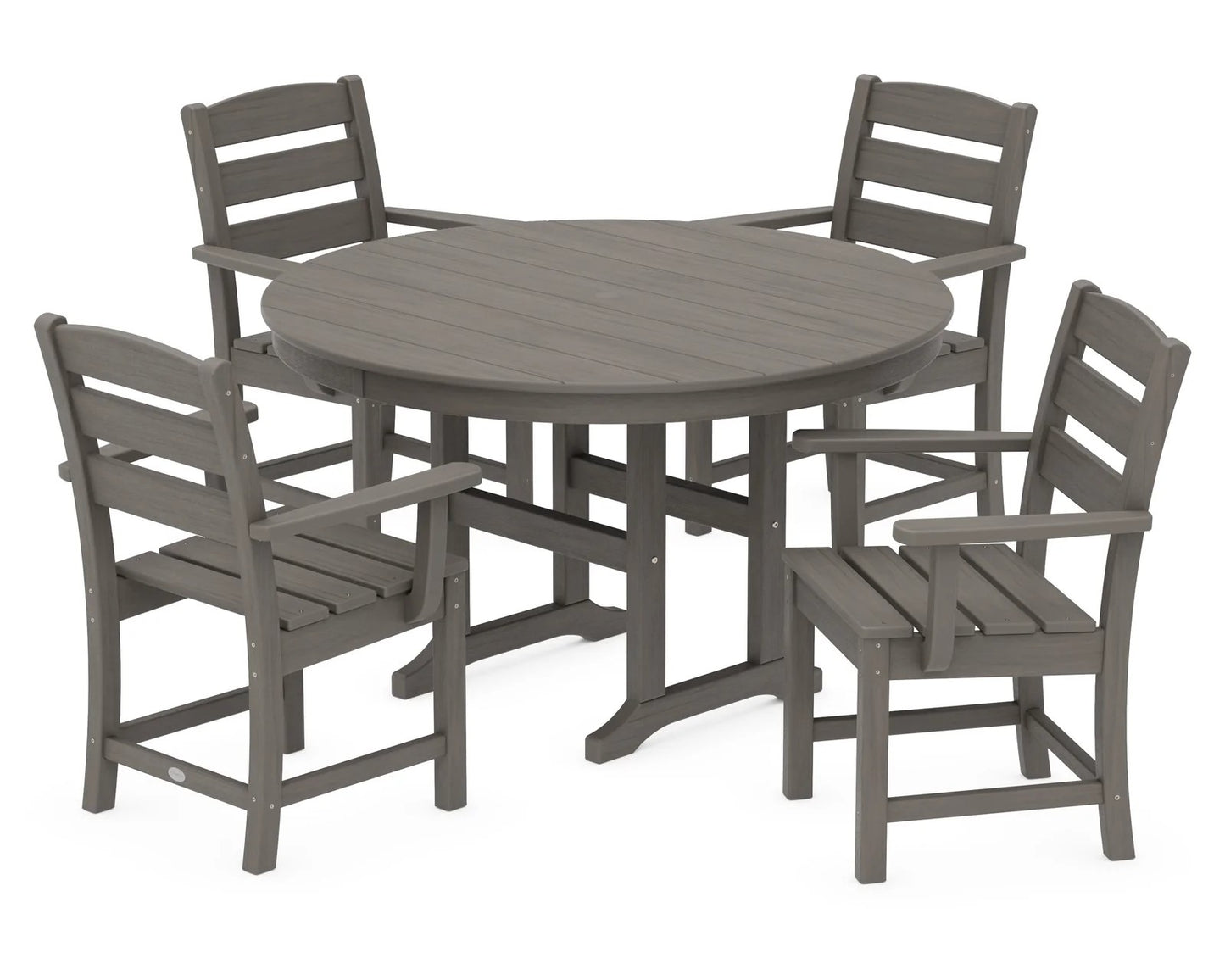 Polywood - Lakeside 5-Piece Round Farmhouse Dining Set - FREE SHIPPING