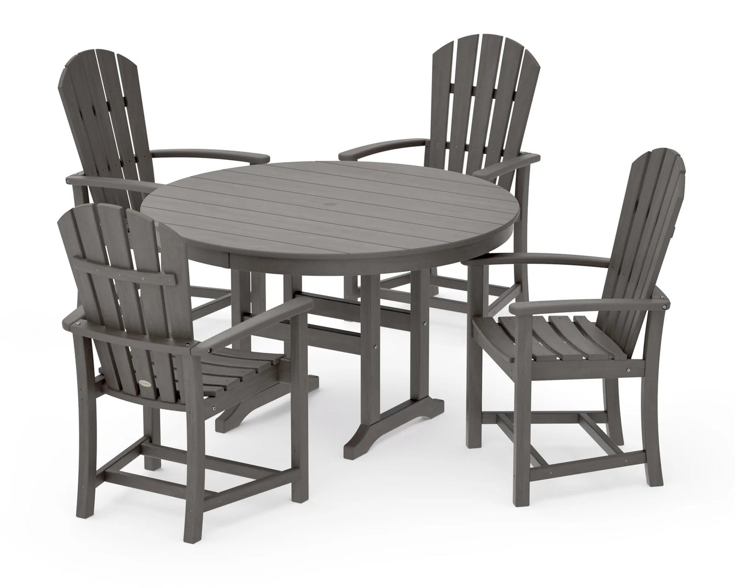 Polywood - Palm Coast 5-Piece Round Farmhouse Dining Set - FREE SHIPPING