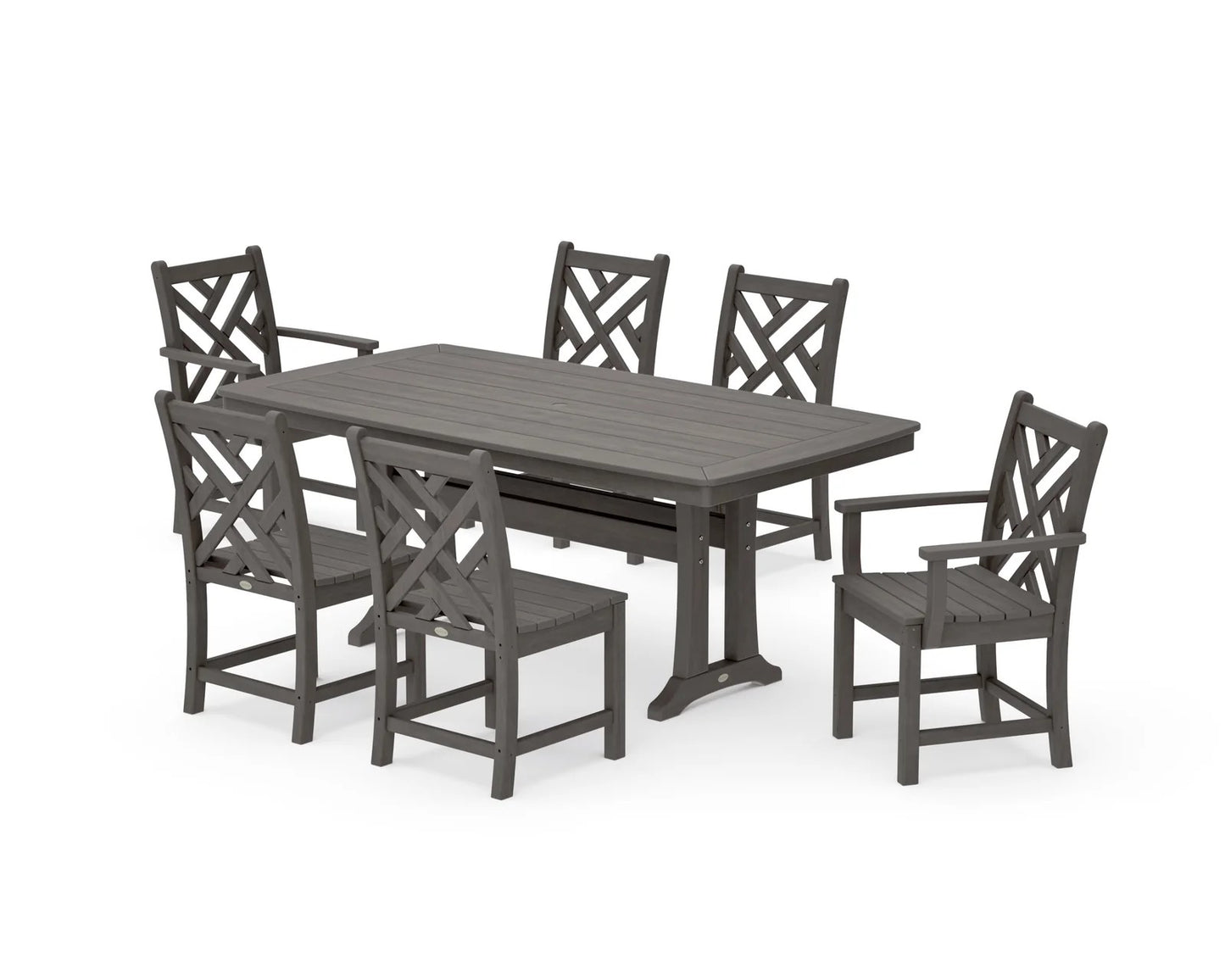 Polywood - Chippendale 7-Piece Dining Set with Trestle Legs - FREE SHIPPING