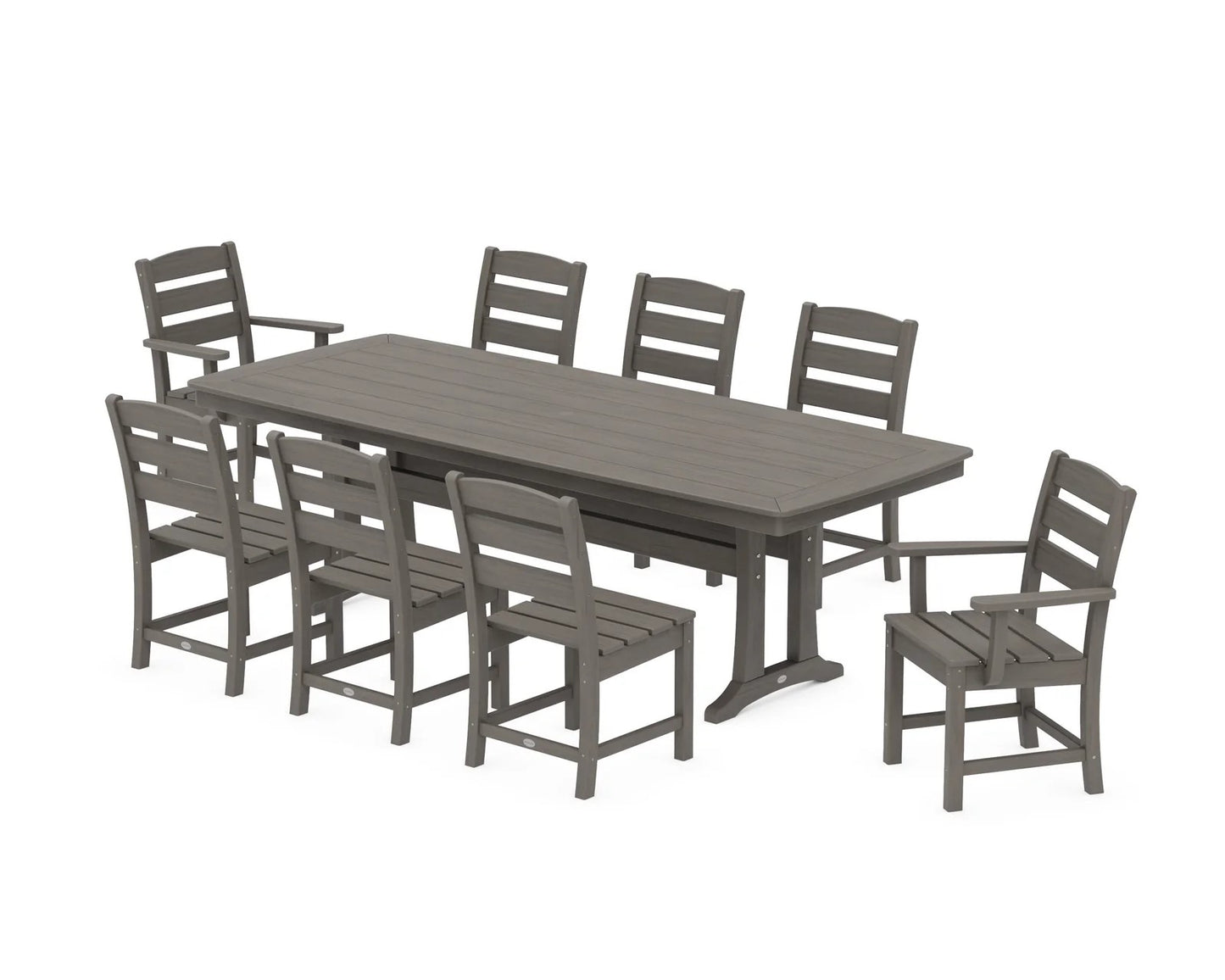 Polywood - Lakeside 9-Piece Dining Set with Trestle Legs - FREE SHIPPING