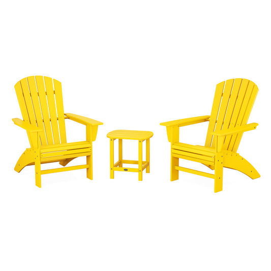 POLYWOOD - Nautical 3-Piece Curveback Adirondack Set - FREE SHIPPING