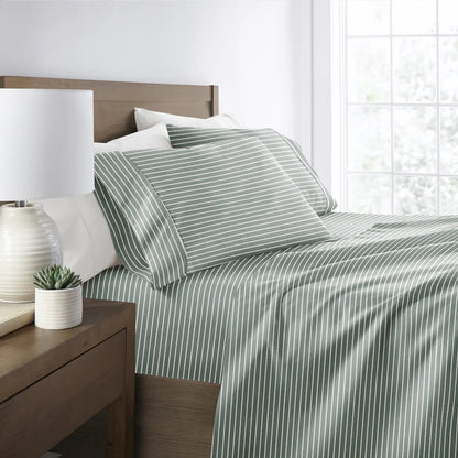 Distressed Awning Stripe 4-Piece Patterned Sheet Set