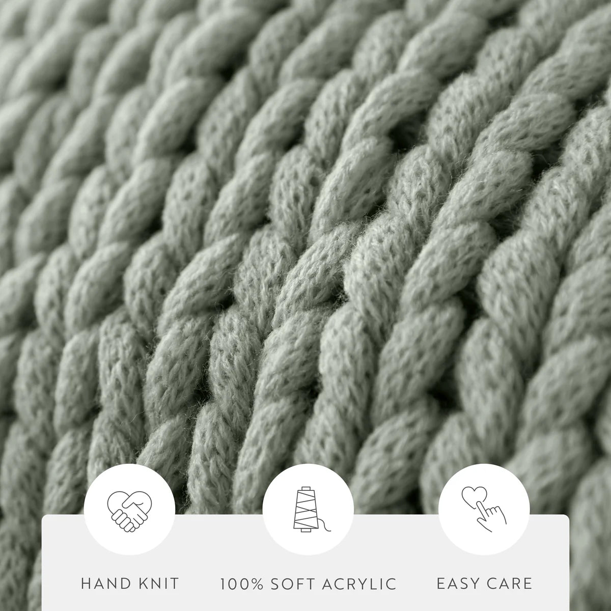 Chunky Hand-Knit Oversized Throw Blanket