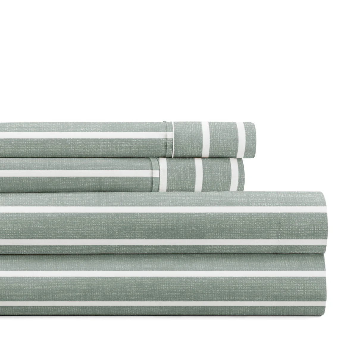 Distressed Awning Stripe 4-Piece Patterned Sheet Set