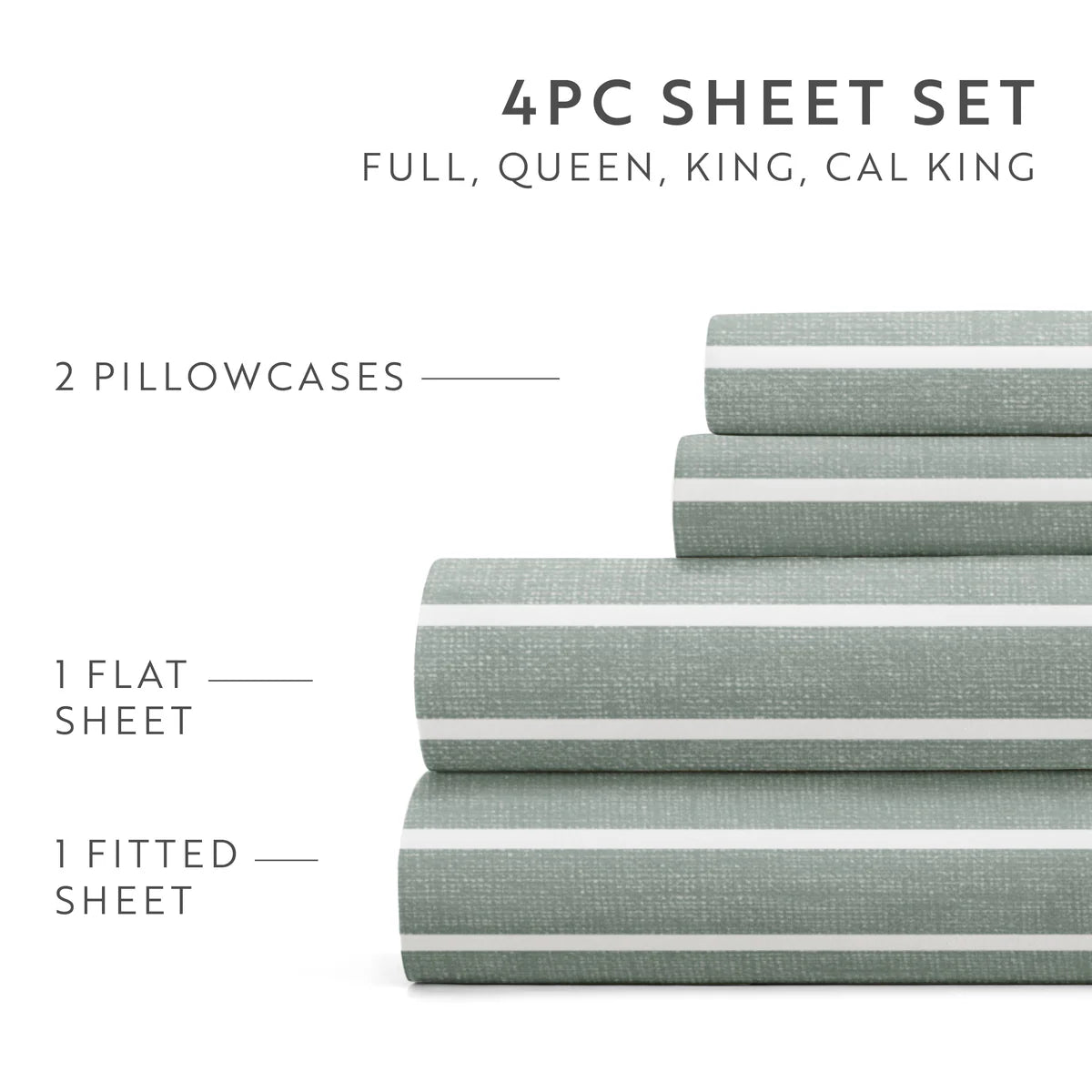 Distressed Awning Stripe 4-Piece Patterned Sheet Set