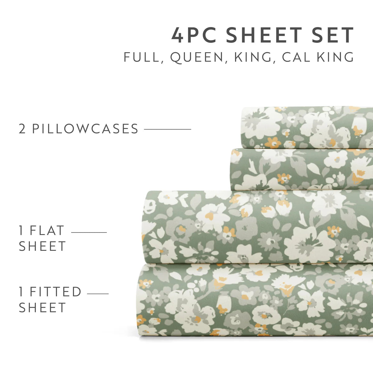 Floral Dream 4-Piece Patterned Sheet Set