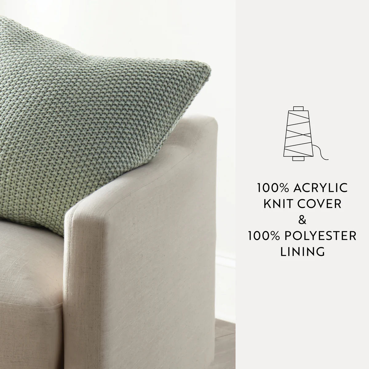 Seed Stitch Knit Acrylic Decor Throw Pillow Cover
