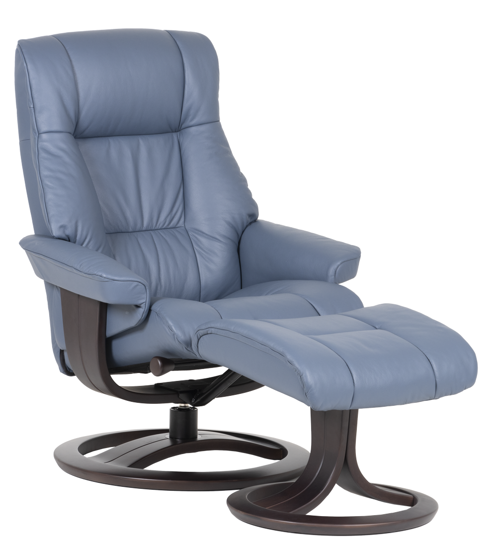 H2 SEATING - MAGIC LEATHER RECLINER WITH OTTOMAN LARGE