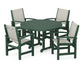 Polywood - Coastal 5-Piece Round Farmhouse Dining Set - FREE SHIPPING