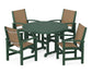 Polywood - Coastal 5-Piece Round Farmhouse Dining Set - FREE SHIPPING