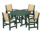 Polywood - Coastal 5-Piece Round Farmhouse Dining Set - FREE SHIPPING