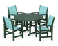 Polywood - Coastal 5-Piece Round Farmhouse Dining Set - FREE SHIPPING