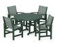 Polywood - Coastal 5-Piece Round Farmhouse Dining Set - FREE SHIPPING