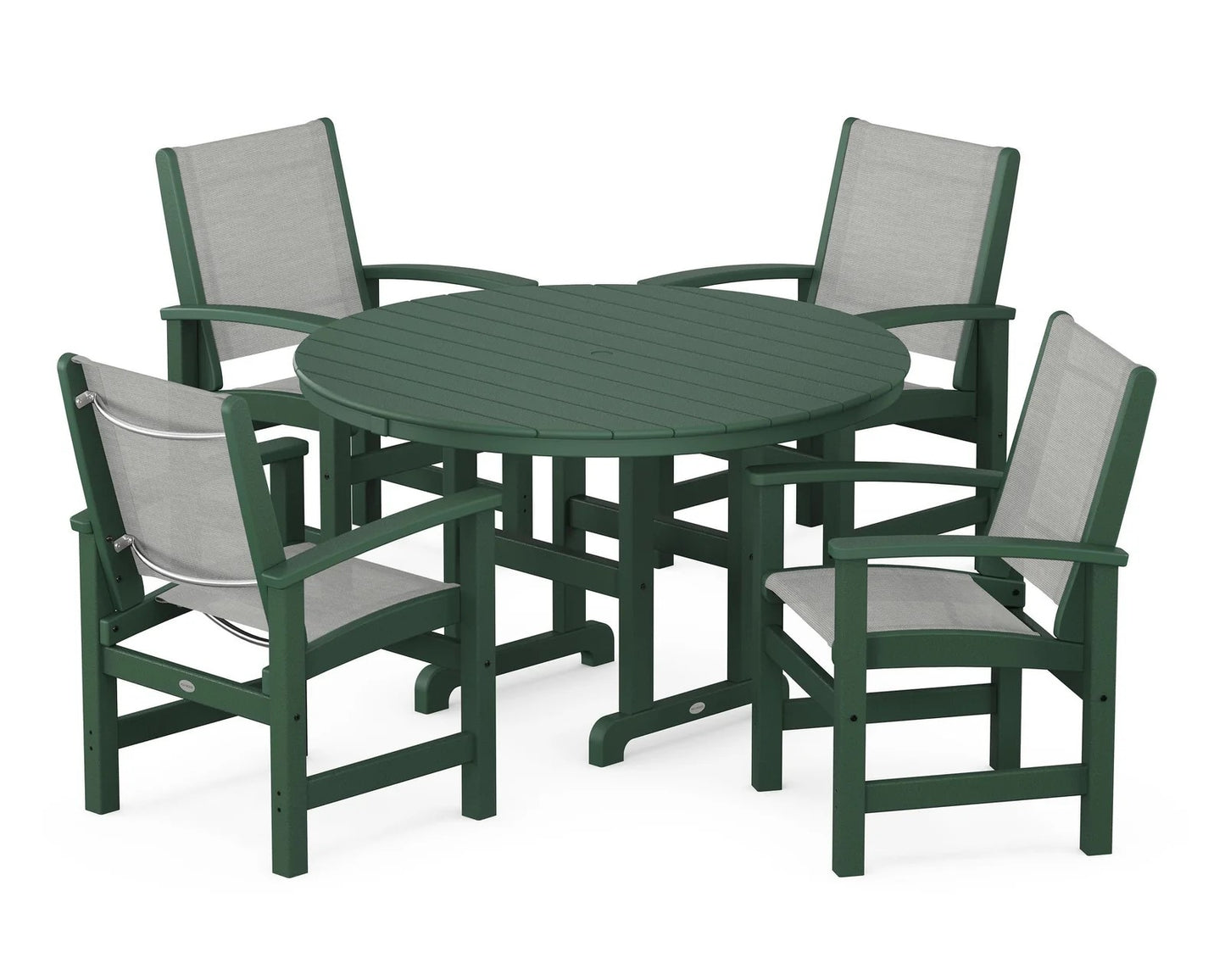 Polywood - Coastal 5-Piece Round Farmhouse Dining Set - FREE SHIPPING