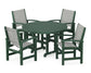 Polywood - Coastal 5-Piece Round Farmhouse Dining Set - FREE SHIPPING
