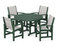 Polywood - Coastal 5-Piece Round Farmhouse Dining Set - FREE SHIPPING