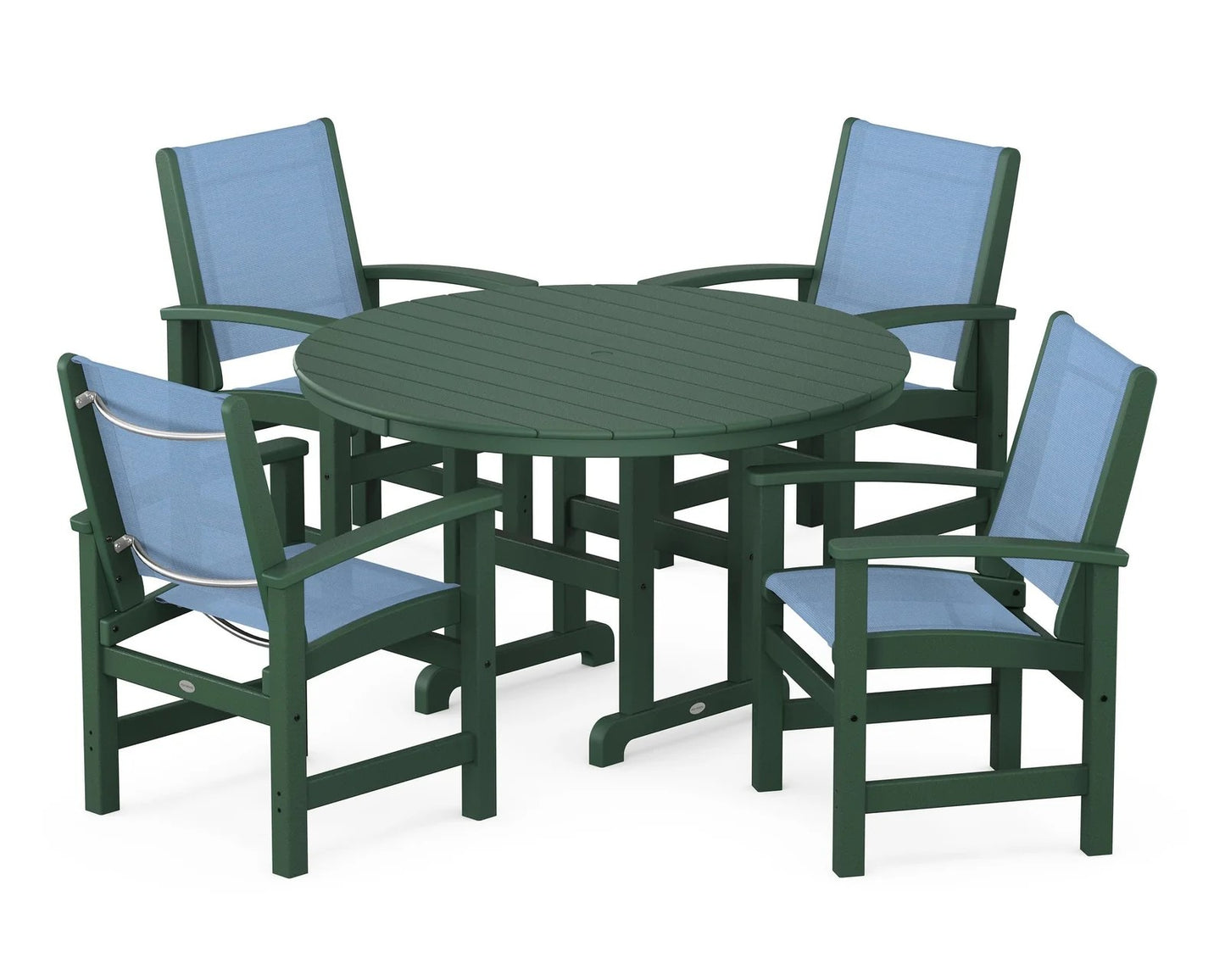 Polywood - Coastal 5-Piece Round Farmhouse Dining Set - FREE SHIPPING