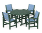 Polywood - Coastal 5-Piece Round Farmhouse Dining Set - FREE SHIPPING