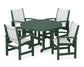 Polywood - Coastal 5-Piece Round Farmhouse Dining Set - FREE SHIPPING