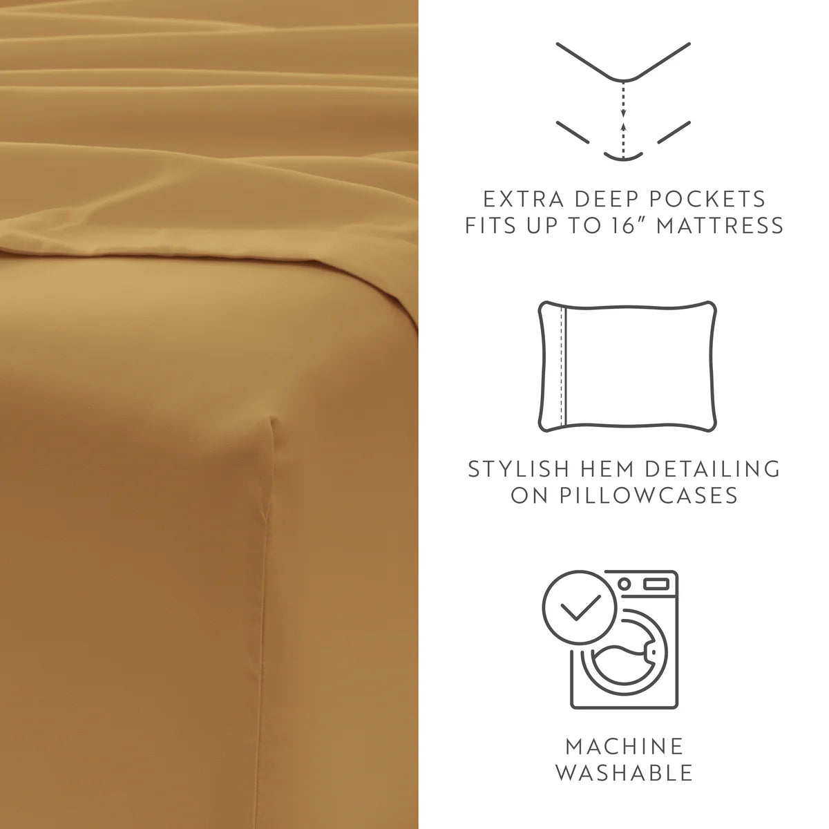 6-Piece Double Brushed Solid Sheet Set