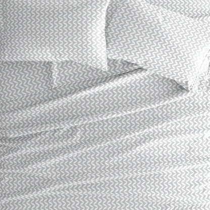Puffed Chevron 4-Piece Patterned Sheet Set
