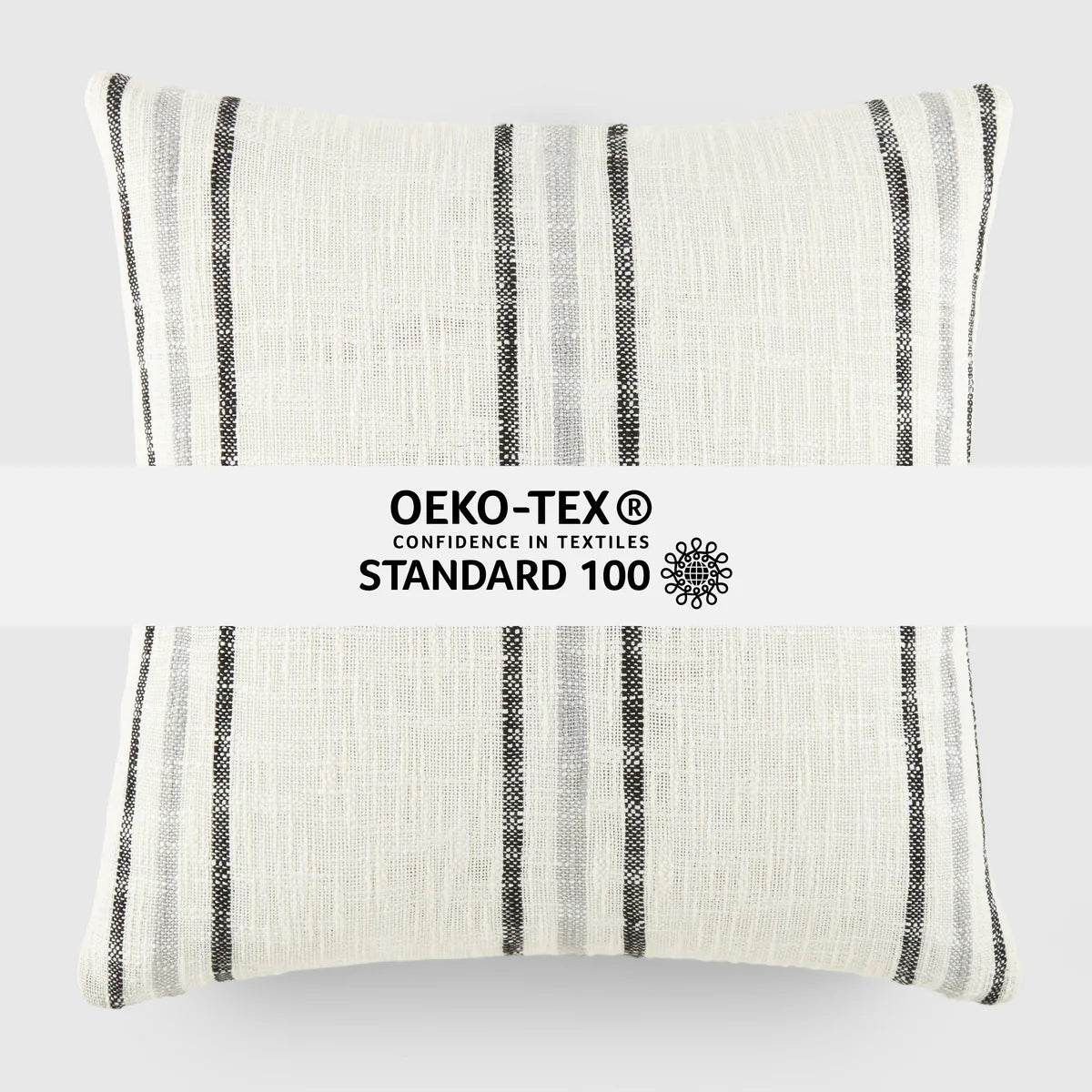Framed Stripe Yarn-Dyed Cotton Decor Throw Pillow Cover