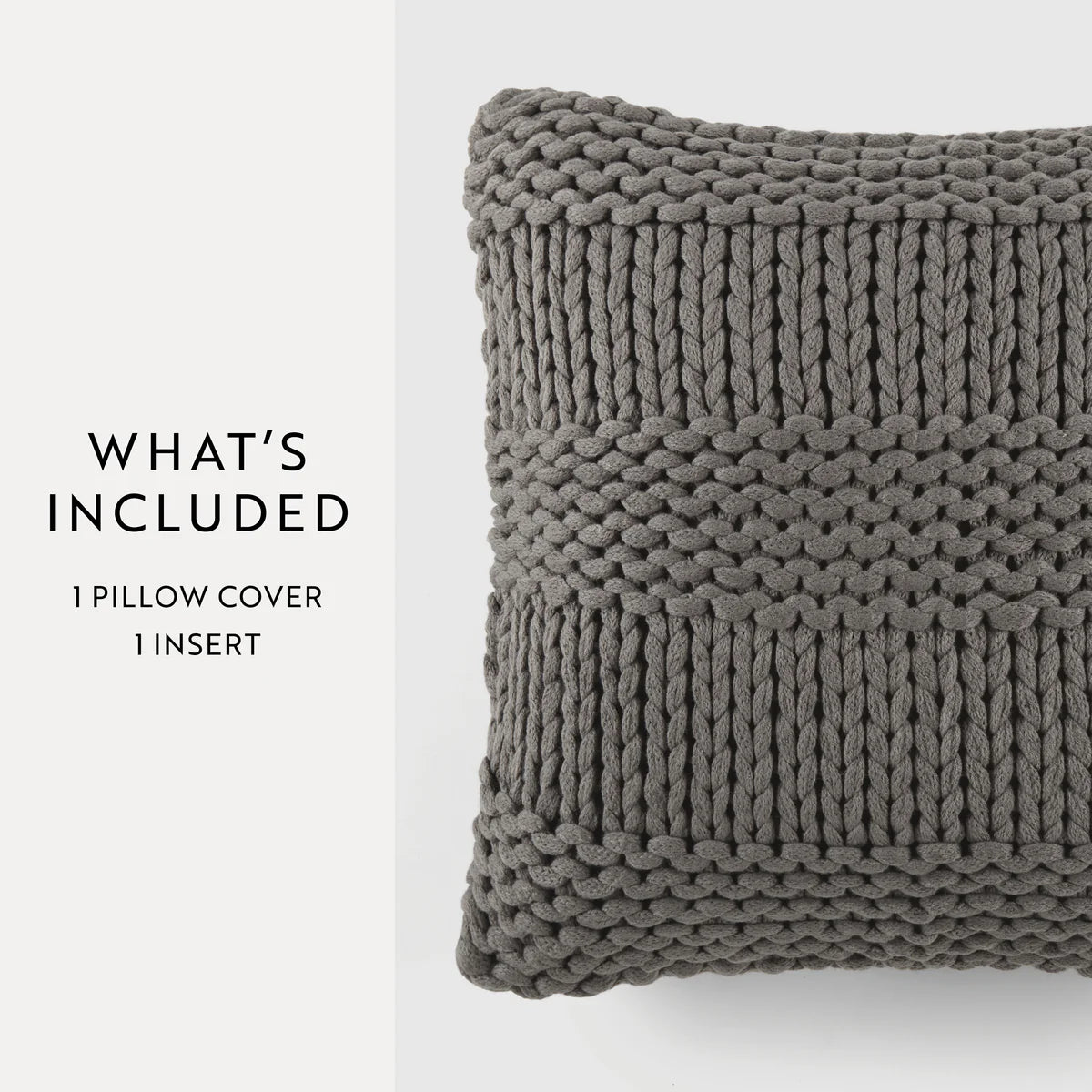 Cozy Chunky Knit Acrylic Decor Throw Pillow Cover