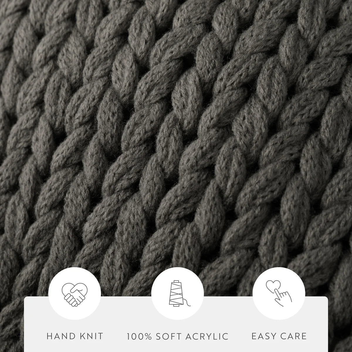Chunky Hand-Knit Oversized Throw Blanket