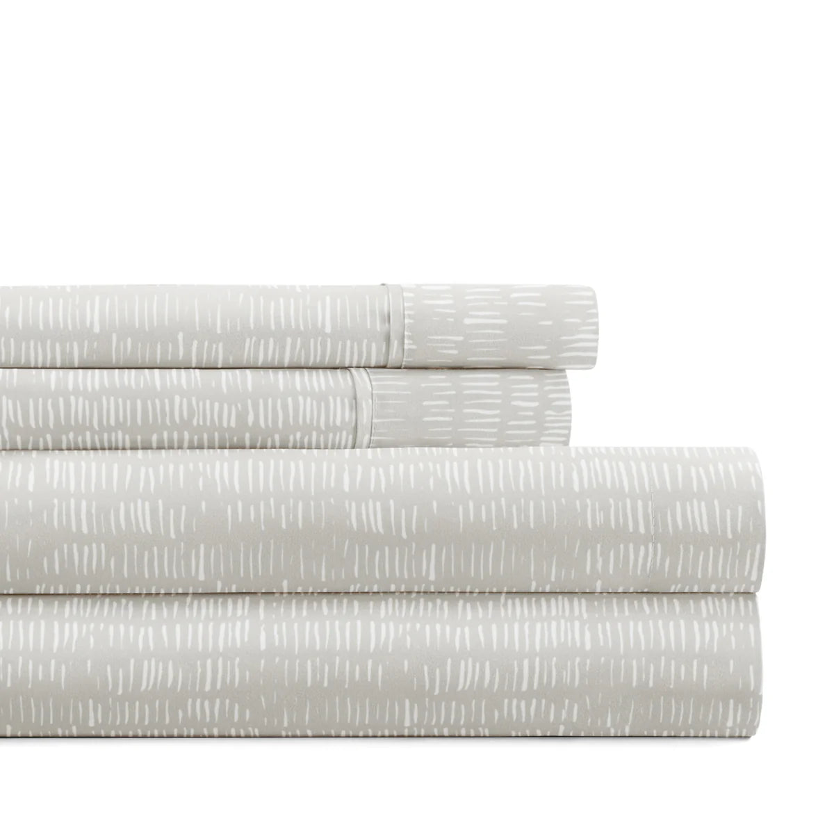 Dashed Lines 4-Piece Patterned Sheet Set