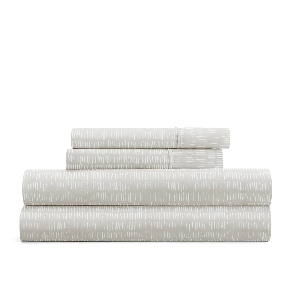 Dashed Lines 4-Piece Patterned Sheet Set