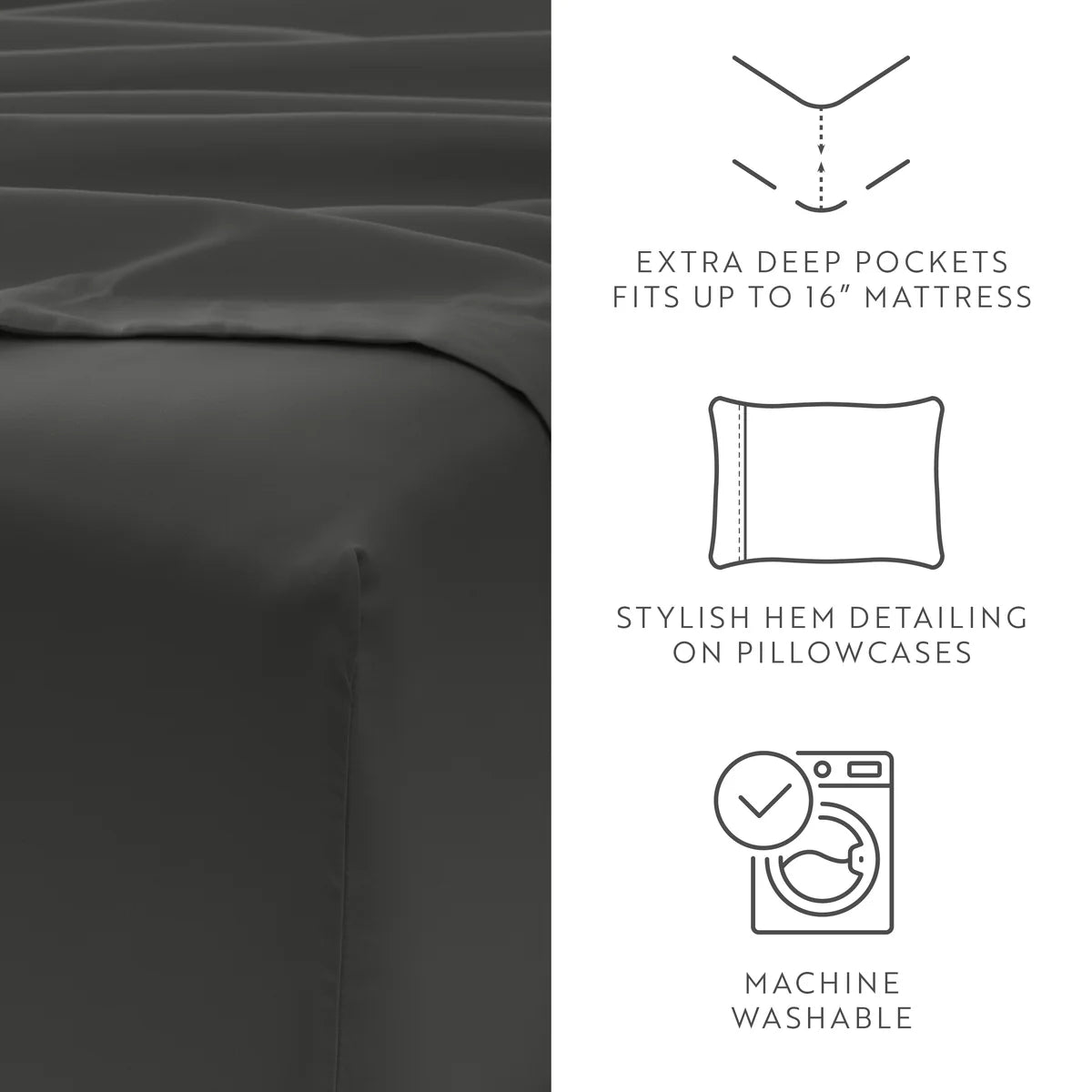 6-Piece Double Brushed Solid Sheet Set