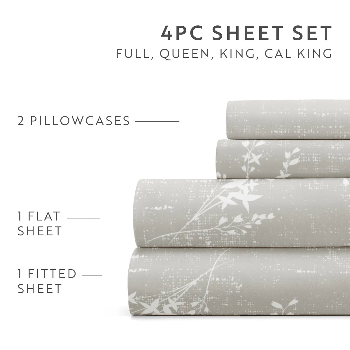 Distressed Willow 4-Piece Patterned Sheet Set