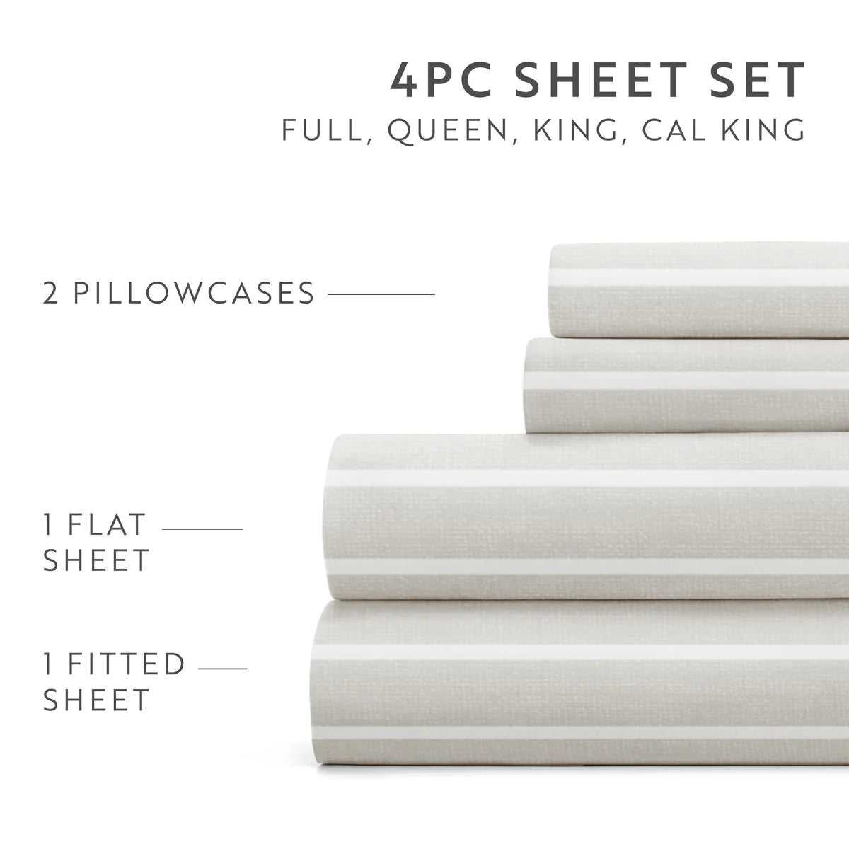 Distressed Awning Stripe 4-Piece Patterned Sheet Set