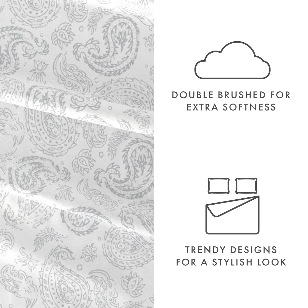 Coarse Paisley 4-Piece Patterned Sheet Set