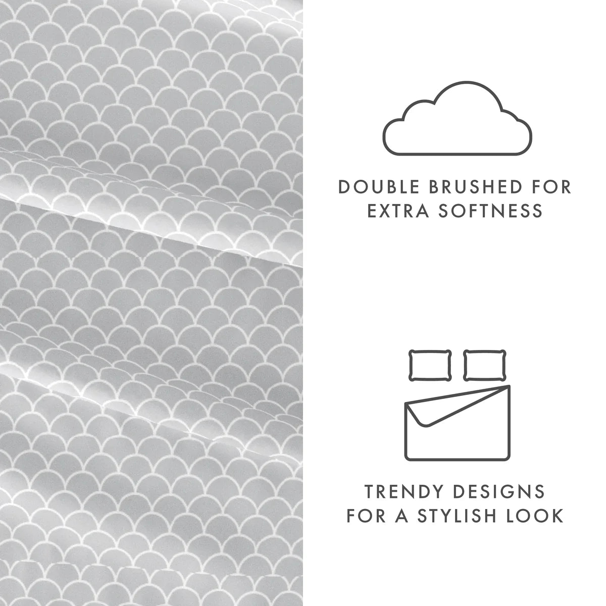 Scallops 4-Piece Patterned Sheet Set