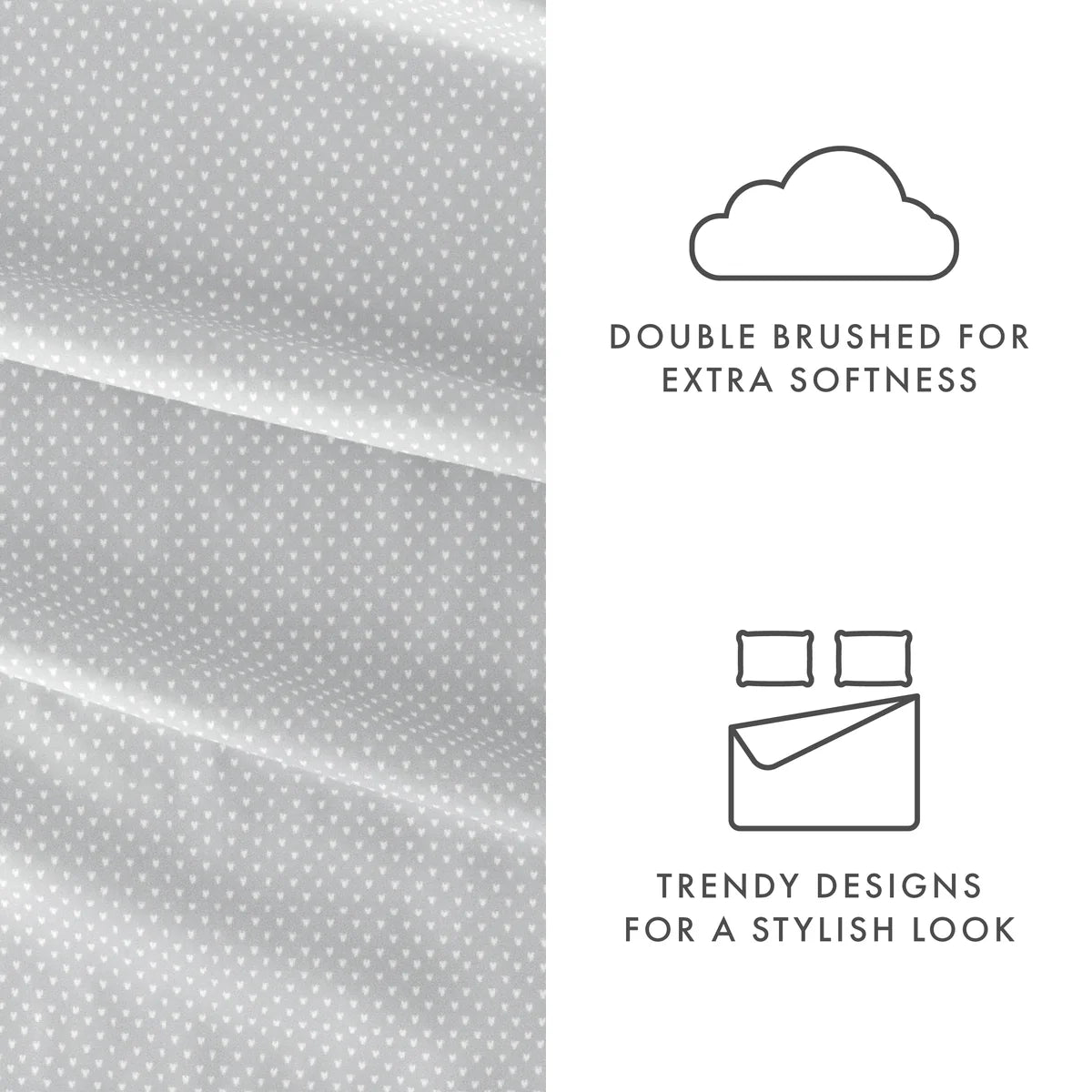 My Heart 4-Piece Patterned Sheet Set