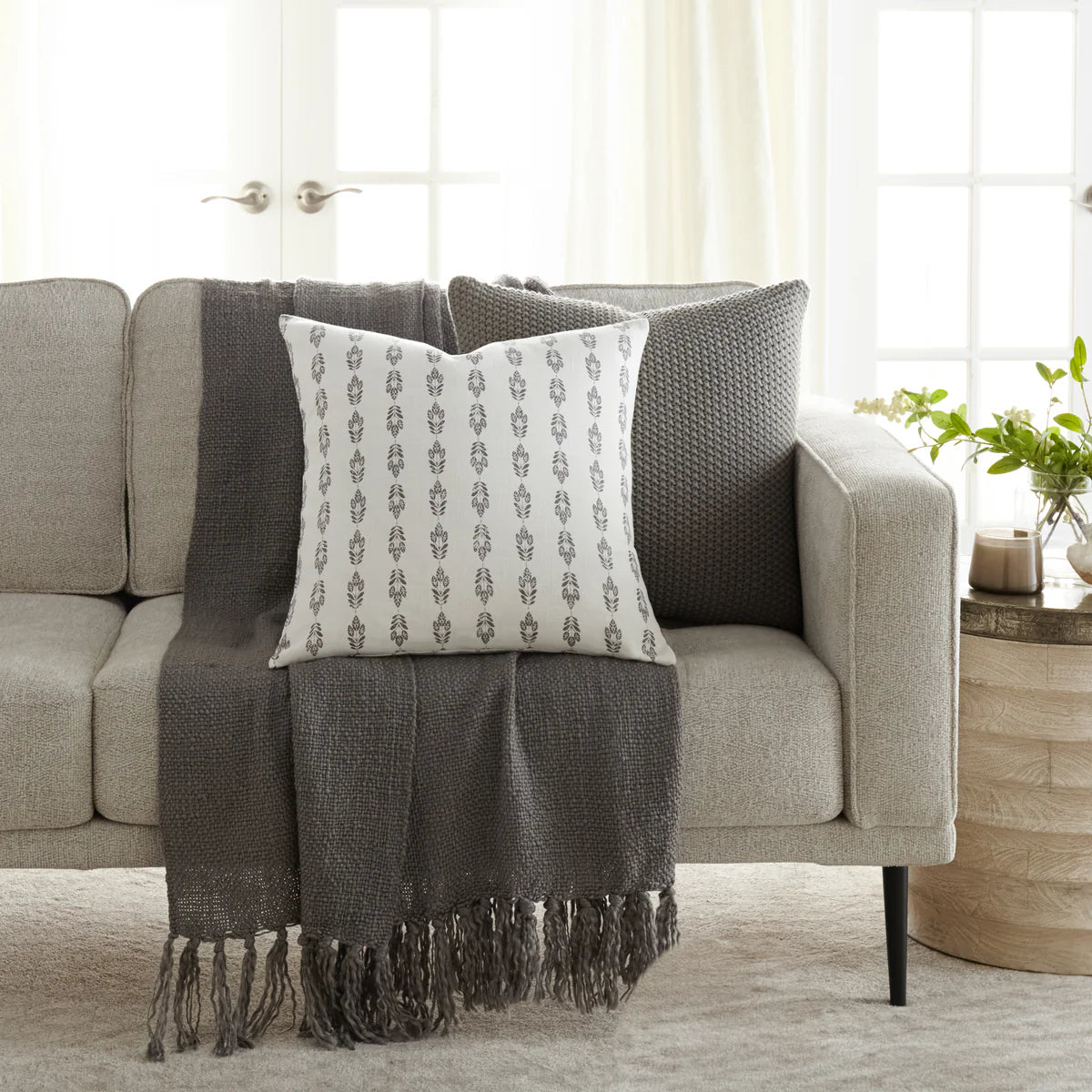 Seed Stitch Knit Acrylic Decor Throw Pillow Cover