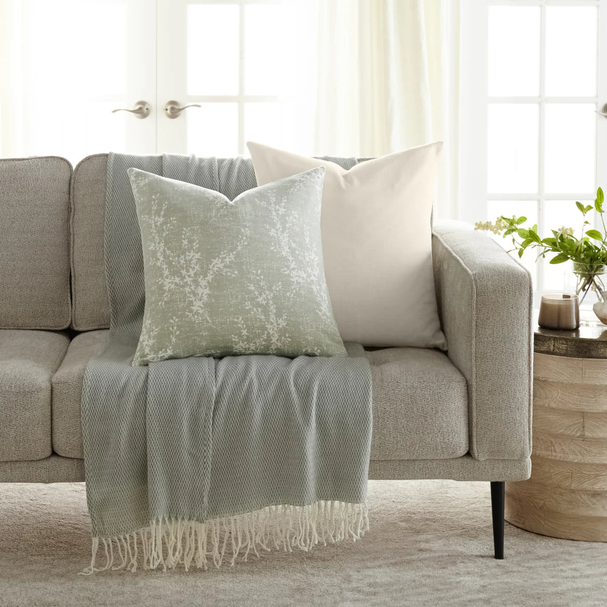 Willow Elegant Cotton Decor Throw Pillow Cover