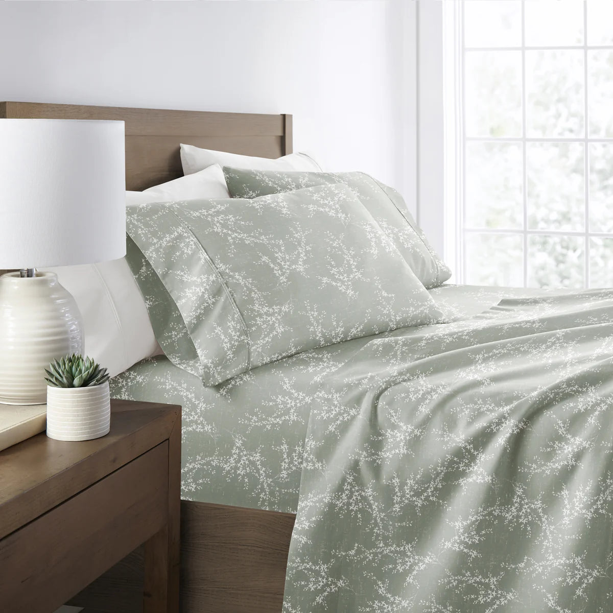 Distressed Willow 4-Piece Patterned Sheet Set