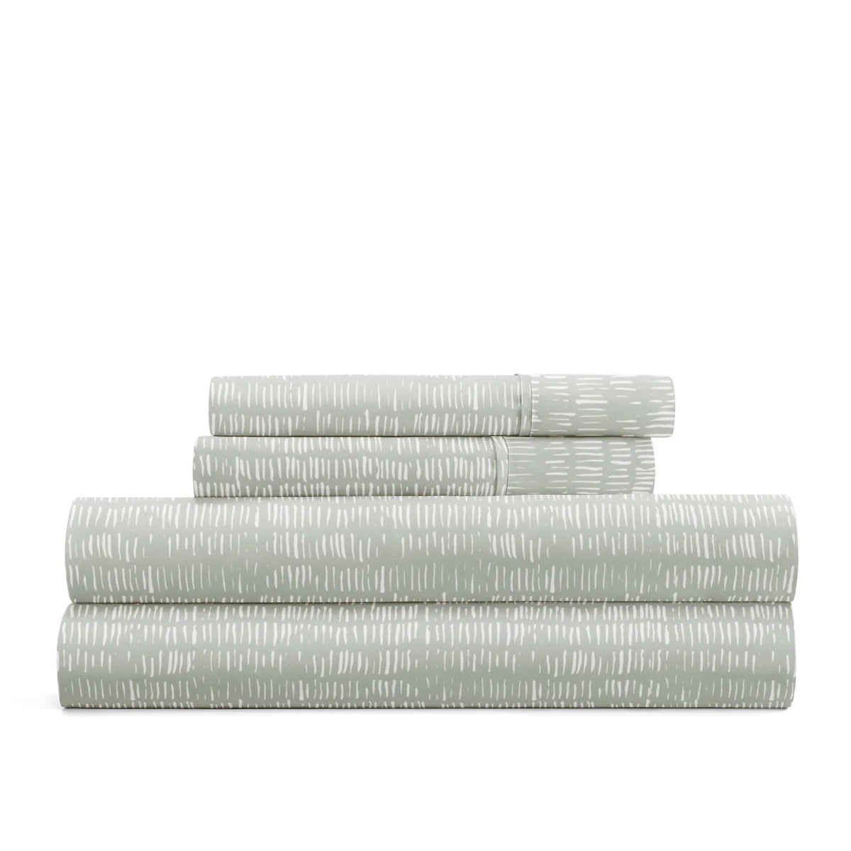 Dashed Lines 4-Piece Patterned Sheet Set