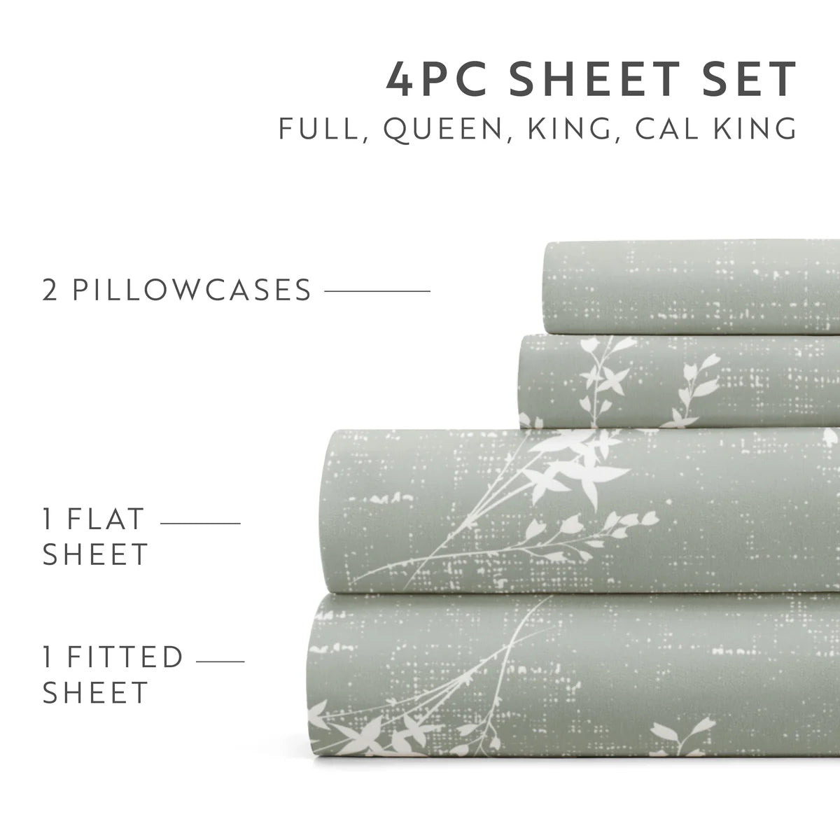 Distressed Willow 4-Piece Patterned Sheet Set