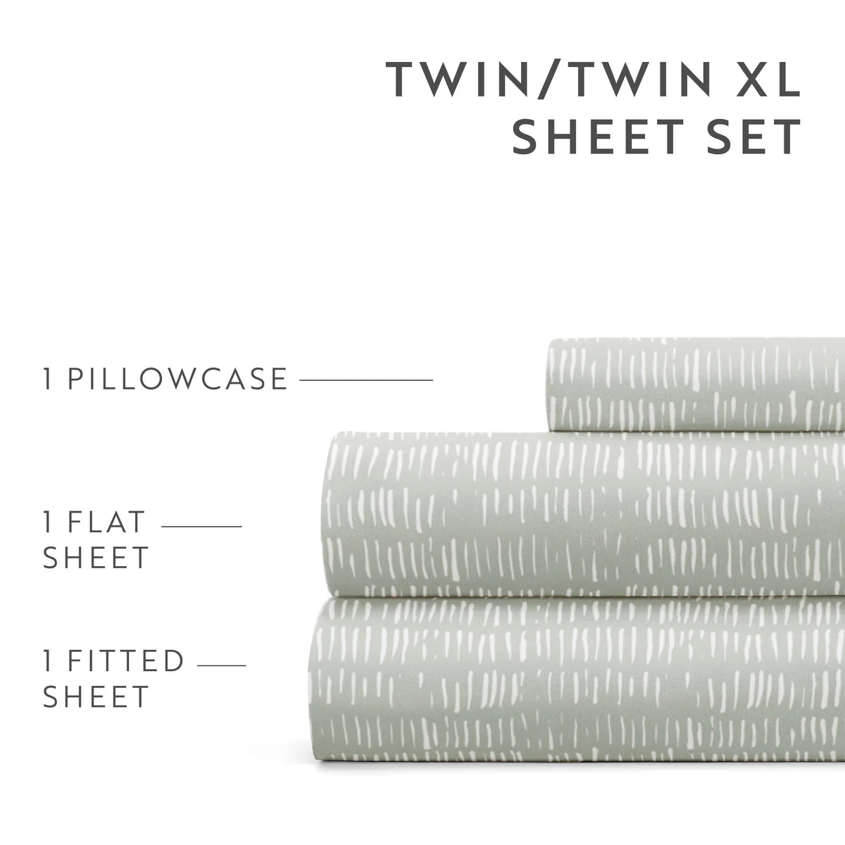 Dashed Lines 4-Piece Patterned Sheet Set